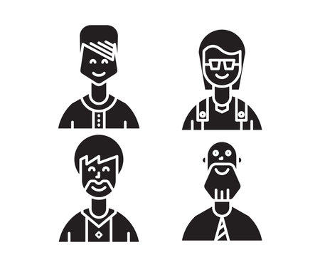 people characters and avatars set illustrationのイラスト素材