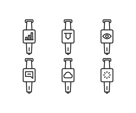 smartwatch and user interface icons setのイラスト素材