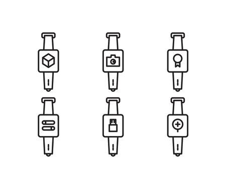 smartwatch and user interface icons setのイラスト素材