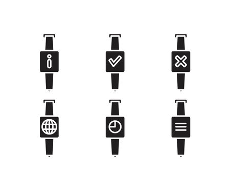 Smart watch icon set. Flat design style. Vector EPS 10.のイラスト素材