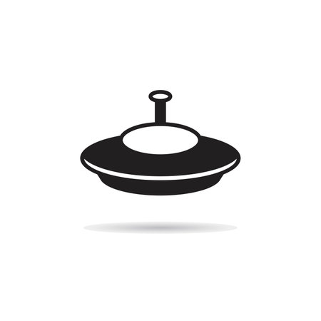 ufo, flying saucer icon on white backgroundのイラスト素材