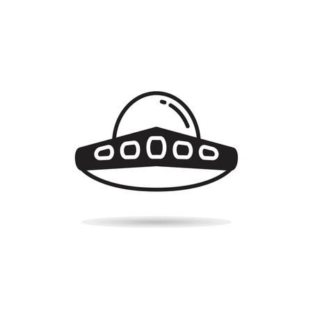 UFO icon in flat style. UFO vector illustration on white isolated backgroundのイラスト素材
