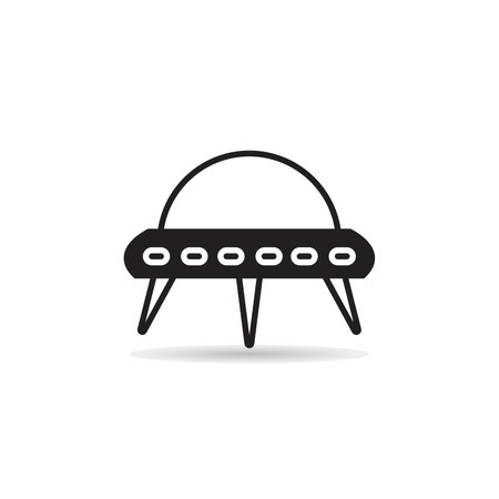 UFO icon. Vector illustration on white background. Flat style.のイラスト素材