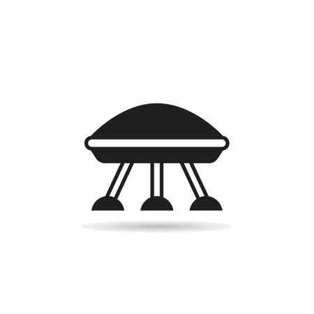 UFO icon. Vector illustration. Flat design style eps 10のイラスト素材