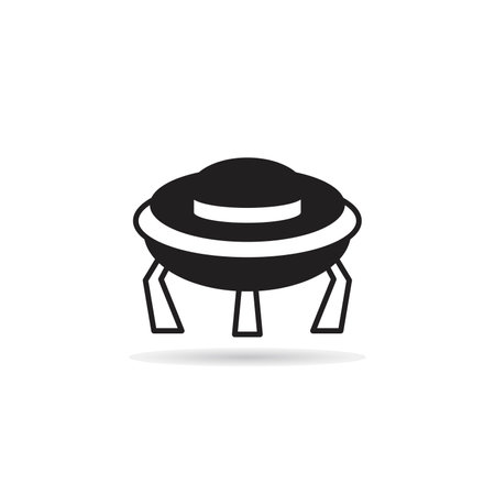 UFO icon. Simple vector illustration on white background for graphic and web design.のイラスト素材