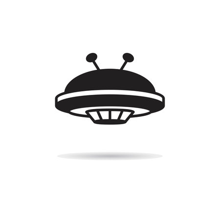 UFO icon. Vector illustration on white background. Flat style.のイラスト素材