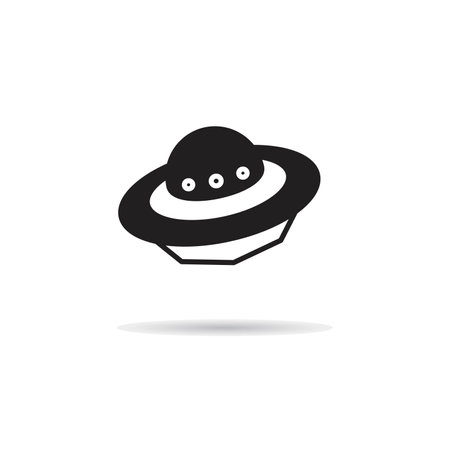 UFO icon. Simple vector illustration of UFO on white background.のイラスト素材