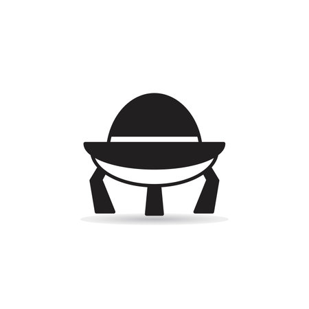 UFO icon in flat style. UFO vector illustration on white isolated background. Alien business concept.のイラスト素材
