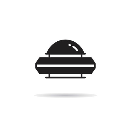 unidentified flying object icon on white backgroundのイラスト素材