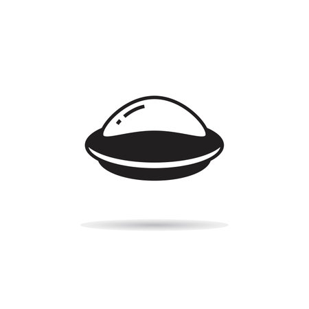 unidentified flying object icon on white backgroundのイラスト素材