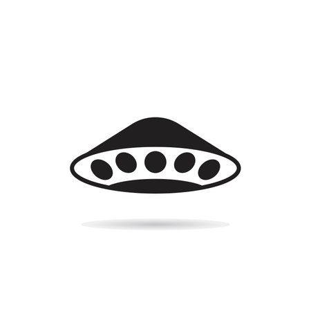 flying saucer icon on white backgroundのイラスト素材