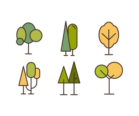 tree icons set vector illustrationのイラスト素材