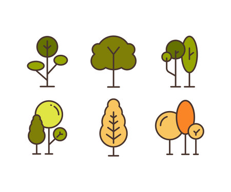 tree icons set vector illustrationのイラスト素材