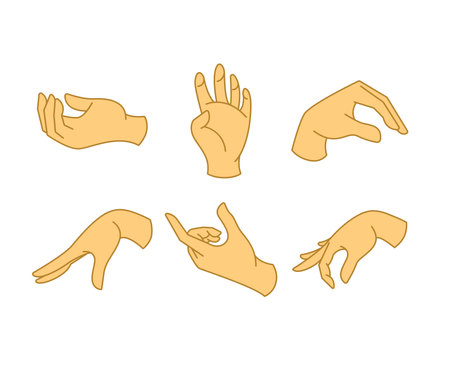 hand gestures set vector illustrationのイラスト素材