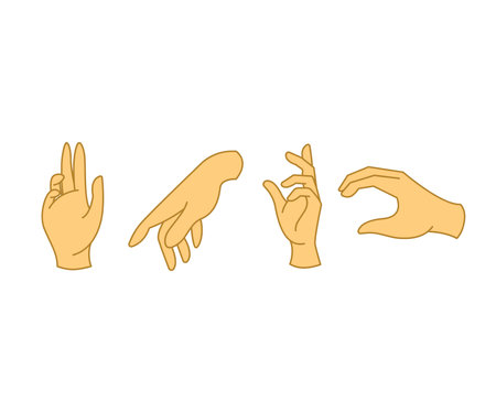 hand gestures set vector illustrationのイラスト素材