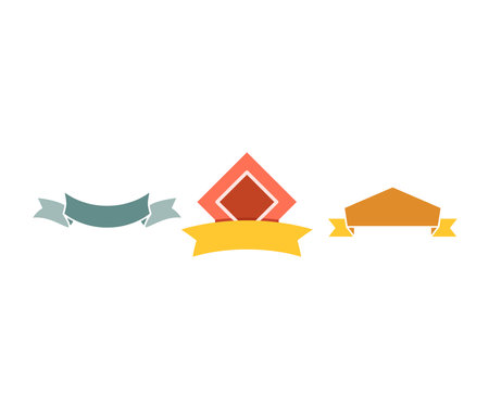 award ribbon banner and label set vector illustrationのイラスト素材
