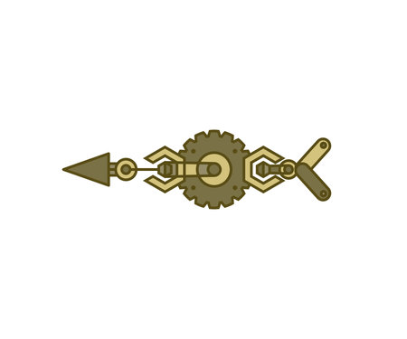 arrow weapon on white background steampunk style illustrationのイラスト素材