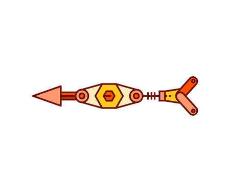 arrow weapon on white background steampunk style illustration