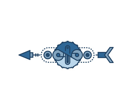 arrow weapon on white background steampunk style illustrationのイラスト素材