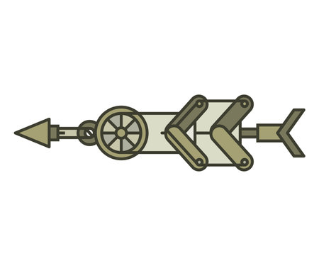 arrow weapon steampunk style on white background vector illustrationのイラスト素材