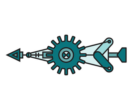 arrow weapon steampunk style on white background vector illustrationのイラスト素材