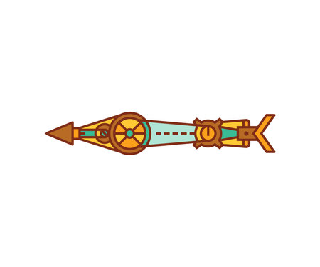 arrow weapon steampunk style on white background vector illustrationのイラスト素材
