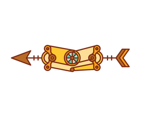 arrow weapon steampunk style on white background vector illustrationのイラスト素材
