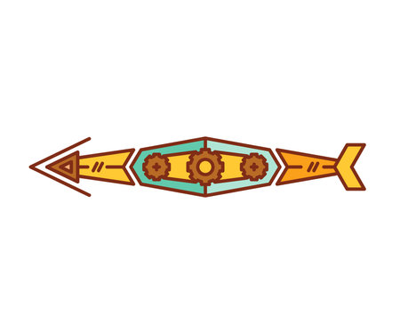 steampunk style arrow weapon illustrationのイラスト素材