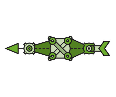 steampunk style arrow weapon illustrationのイラスト素材