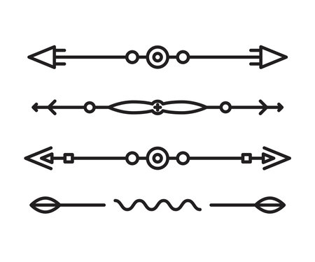 text dividers set line illustrationのイラスト素材