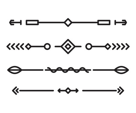 text dividers and separators set illustrationのイラスト素材