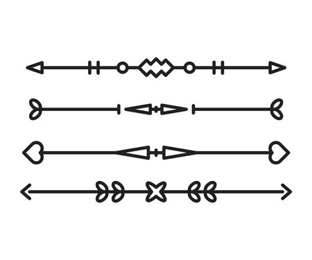 text dividers and separators set illustrationのイラスト素材