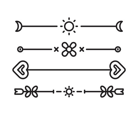 text dividers and separators set illustrationのイラスト素材