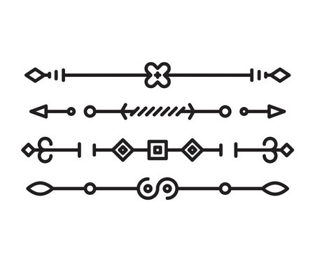 text dividers and separators set illustrationのイラスト素材