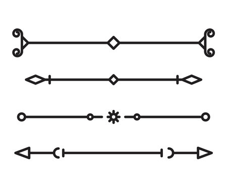 text dividers set line illustrationのイラスト素材