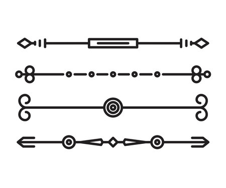 text dividers set line illustrationのイラスト素材