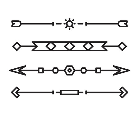 text dividers set line illustrationのイラスト素材