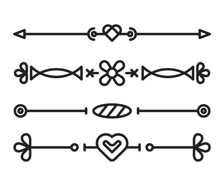 text dividers set line illustrationのイラスト素材