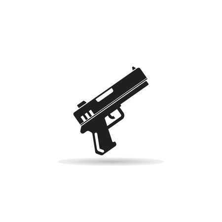 pistol icon on white backgroundのイラスト素材