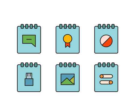 notepad and user inter face icons setのイラスト素材