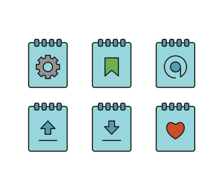 notepad and user interface icons setのイラスト素材