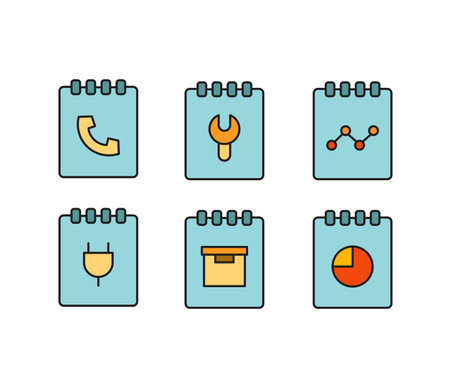 notepad and user interface icons setのイラスト素材