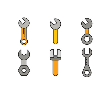 wrench tool icons set vector illustrationのイラスト素材