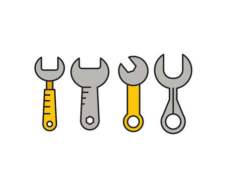 wrench tool icons set vector illustrationのイラスト素材
