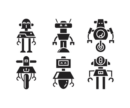 robot icon set vector illustrationのイラスト素材