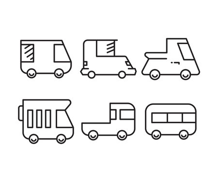 set of car icons line illustrationのイラスト素材