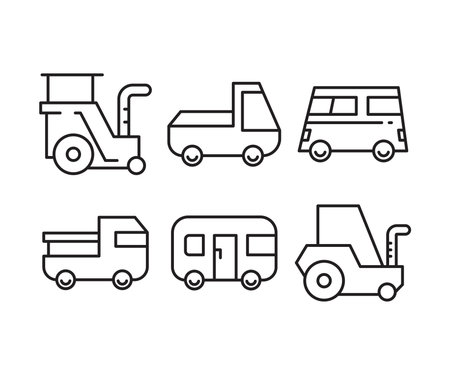 set of car icons line illustrationのイラスト素材