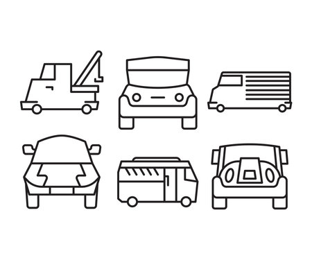 Set of transport and car iconsのイラスト素材