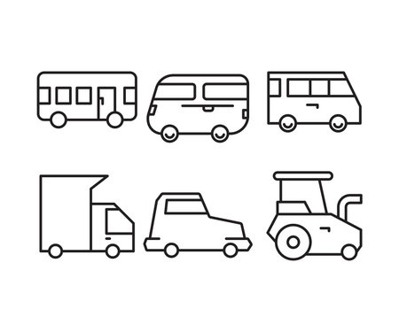 Set of transport and car iconsのイラスト素材