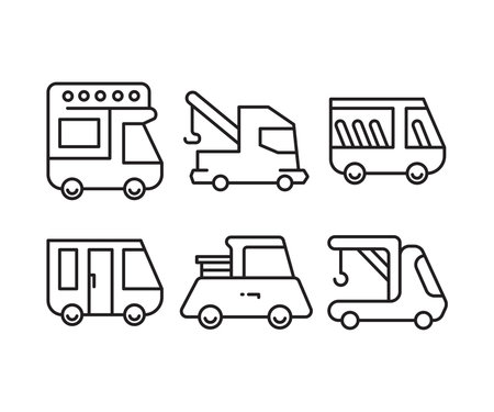 Set of transport and car iconsのイラスト素材